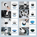 Cepillo de limpieza eléctrico giratorio con 9 cabezales para baño, cocina y coche